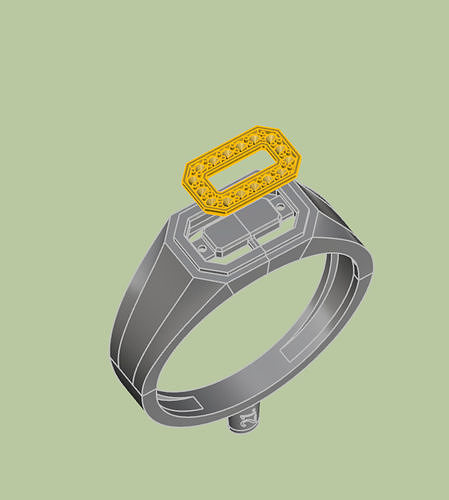 mans  stylish seal  ring with stones 3D print model