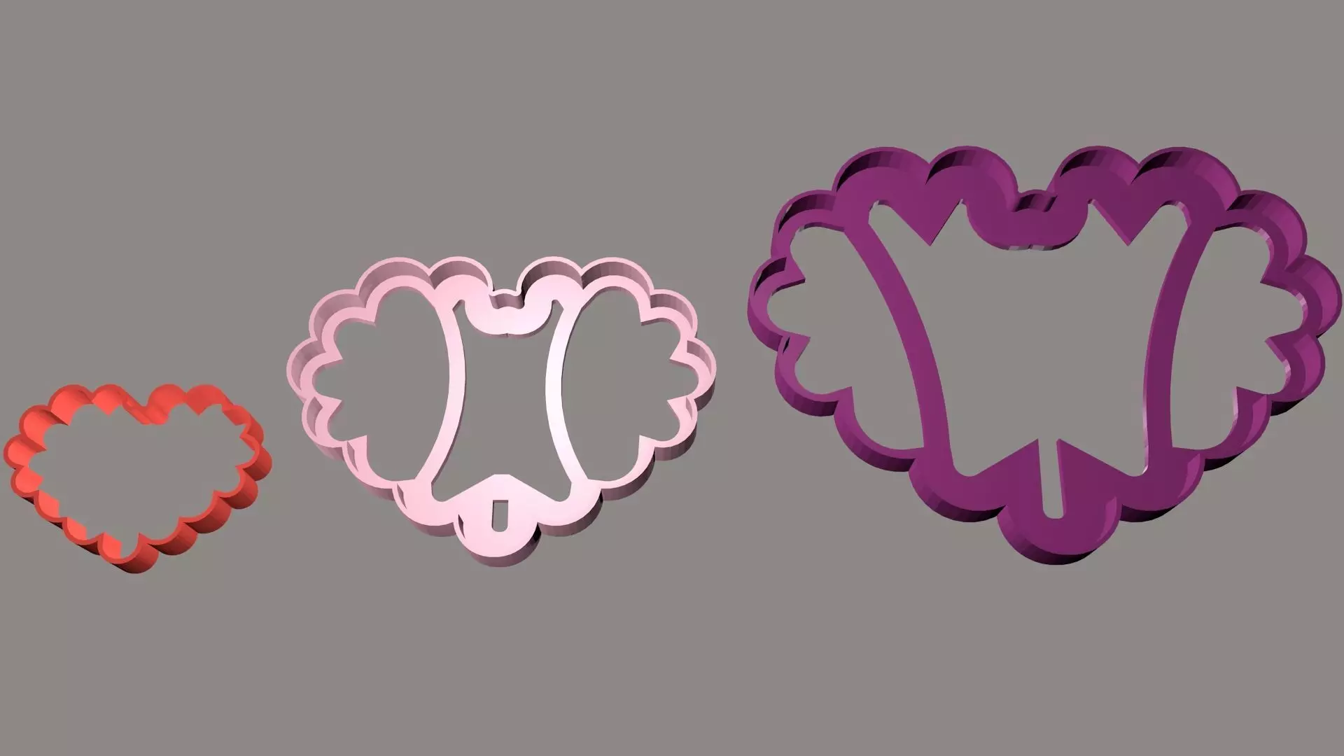 Fluffy heart Cookie Cutter Set 3D print model