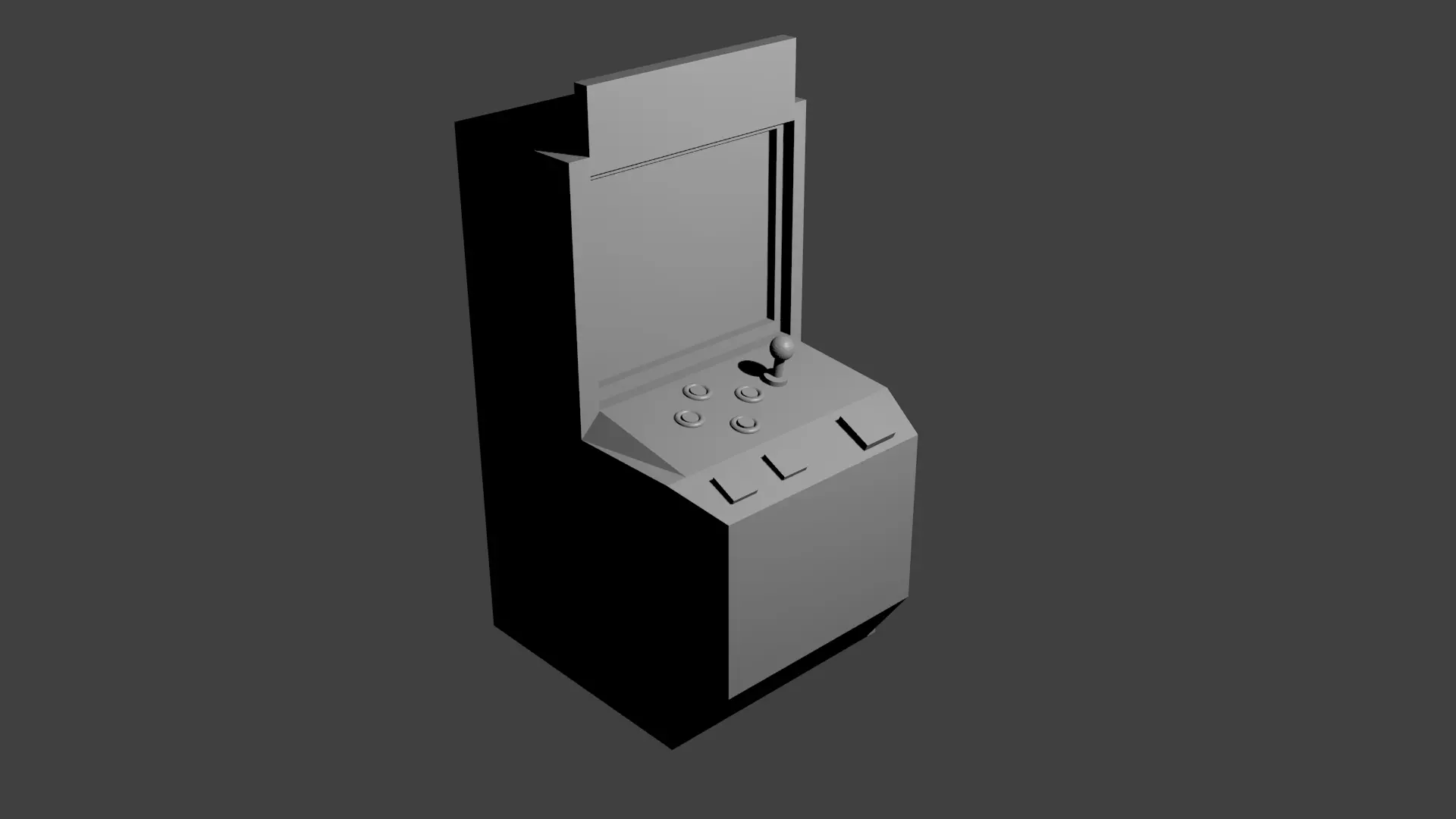 low polly model of game machine Low-poly 3D model_0