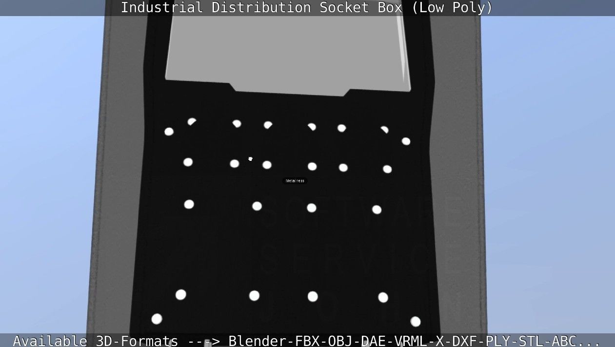 Industrial Distribution Socket Box  Low-poly 3D model_36