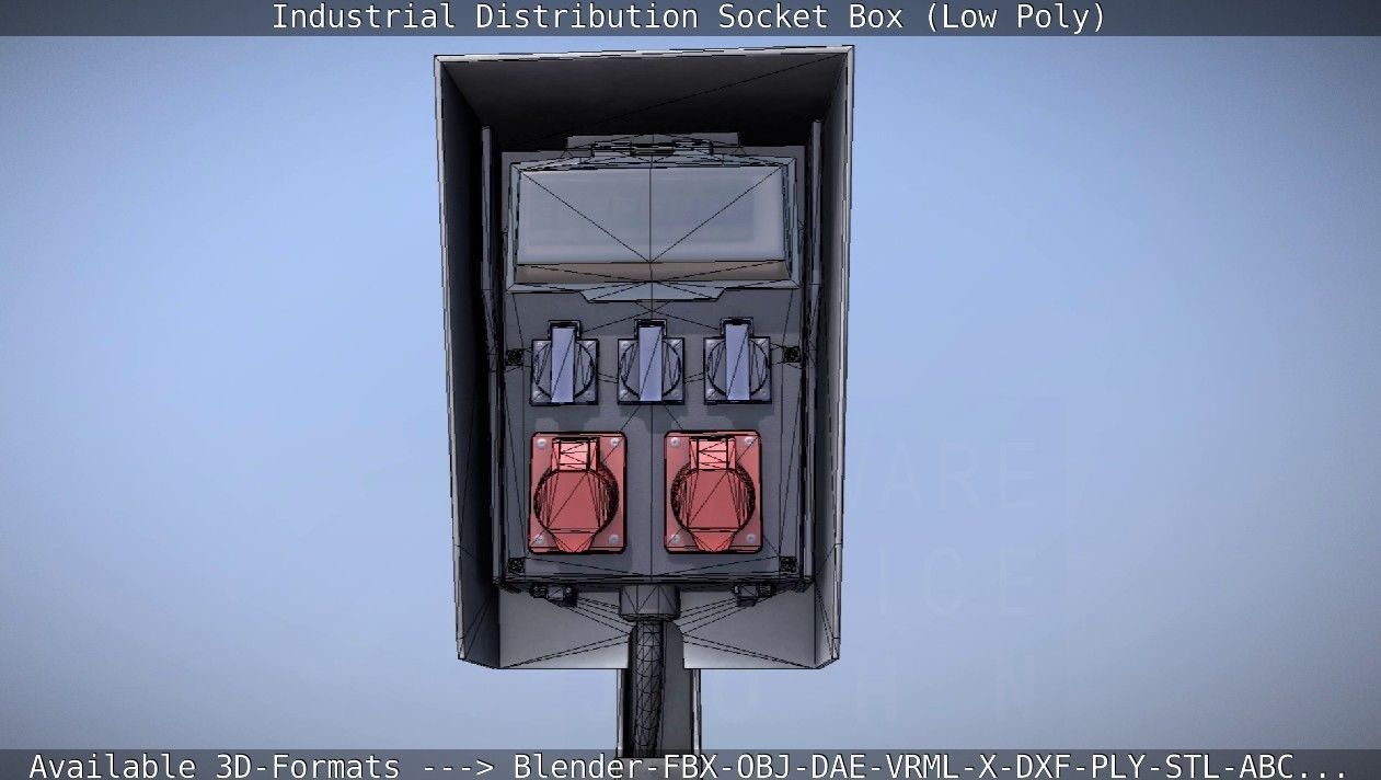 Industrial Distribution Socket Box  Low-poly 3D model_66