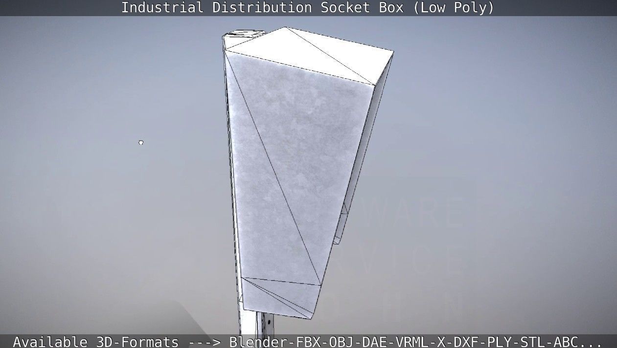 Industrial Distribution Socket Box  Low-poly 3D model_26