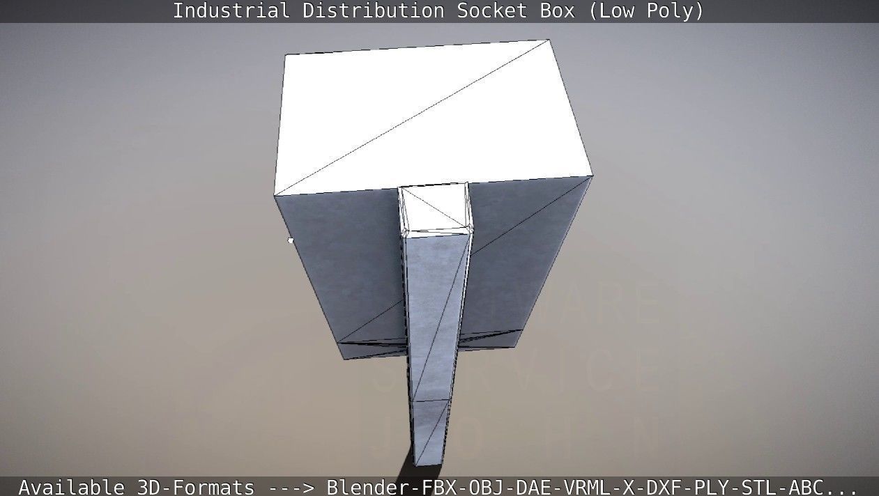 Industrial Distribution Socket Box  Low-poly 3D model_23
