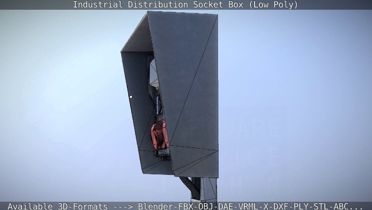 Industrial Distribution Socket Box  Low-poly 3D model_22