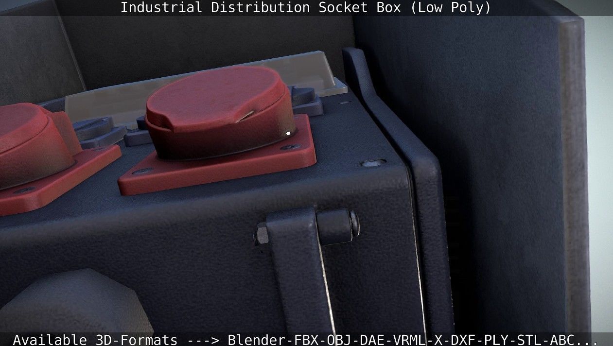 Industrial Distribution Socket Box  Low-poly 3D model_92