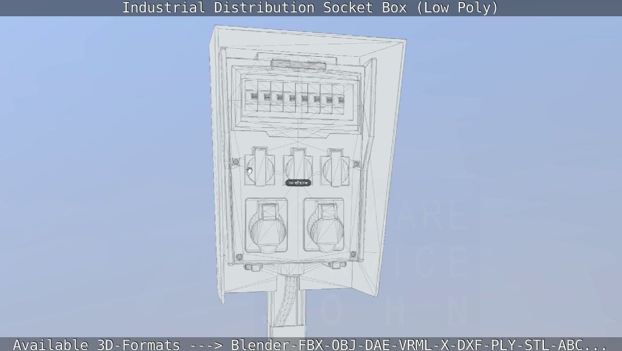 Industrial Distribution Socket Box  Low-poly 3D model_50