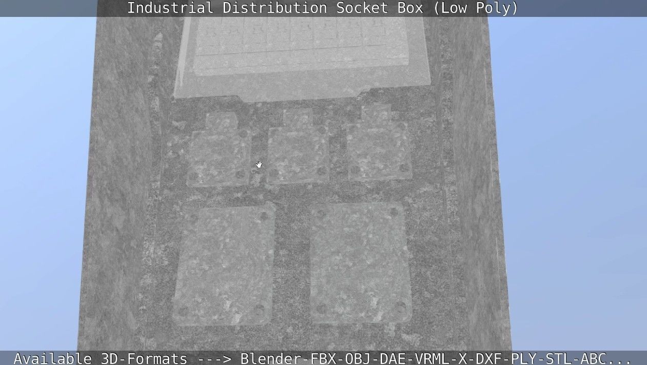 Industrial Distribution Socket Box  Low-poly 3D model_35