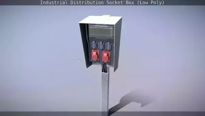 Industrial Distribution Socket Box  Low-poly 3D model