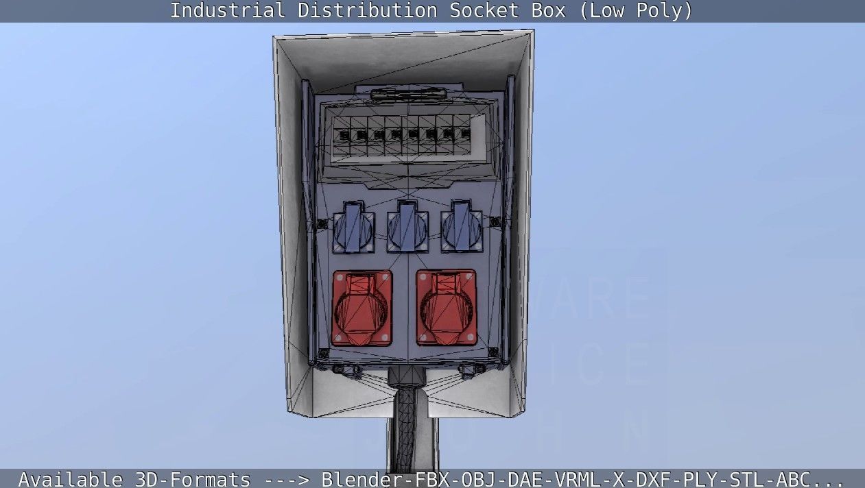 Industrial Distribution Socket Box  Low-poly 3D model_78