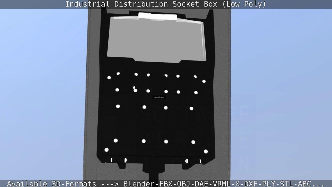 Industrial Distribution Socket Box  Low-poly 3D model_33