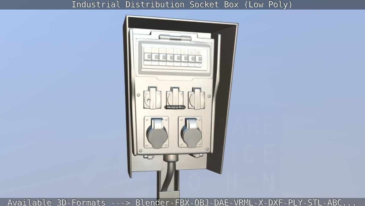 Industrial Distribution Socket Box  Low-poly 3D model_51