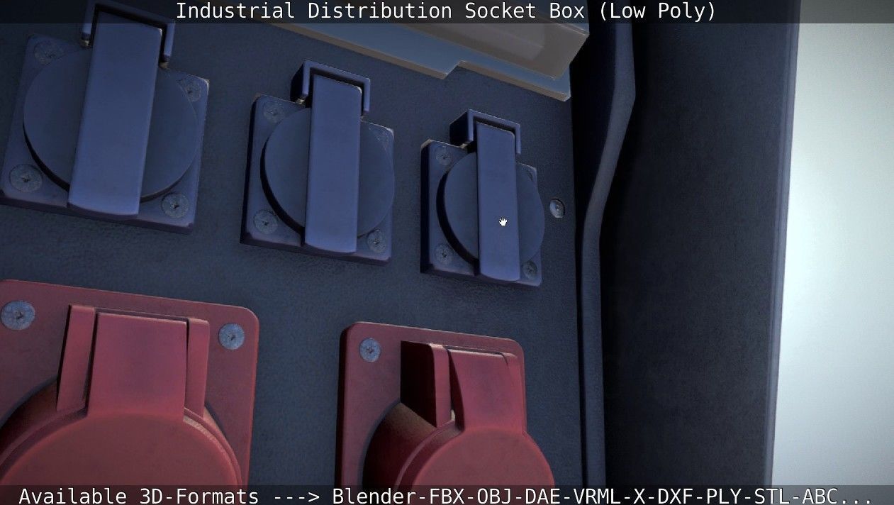 Industrial Distribution Socket Box  Low-poly 3D model_94