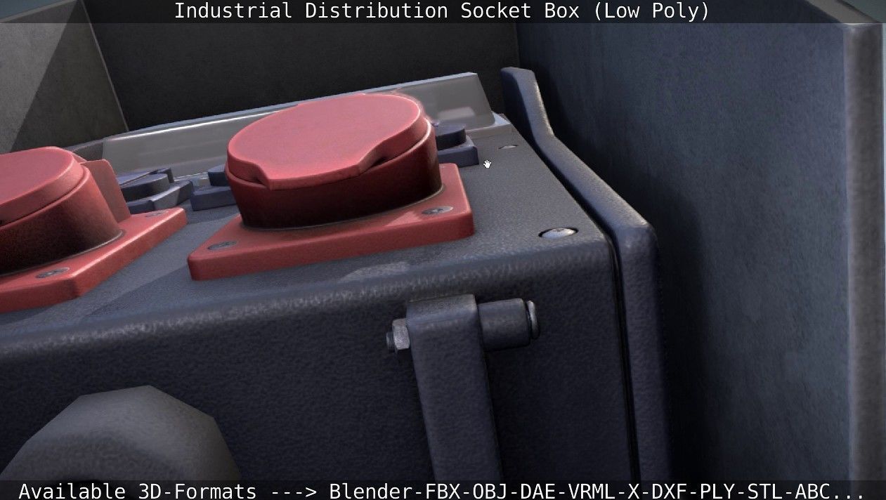 Industrial Distribution Socket Box  Low-poly 3D model_90