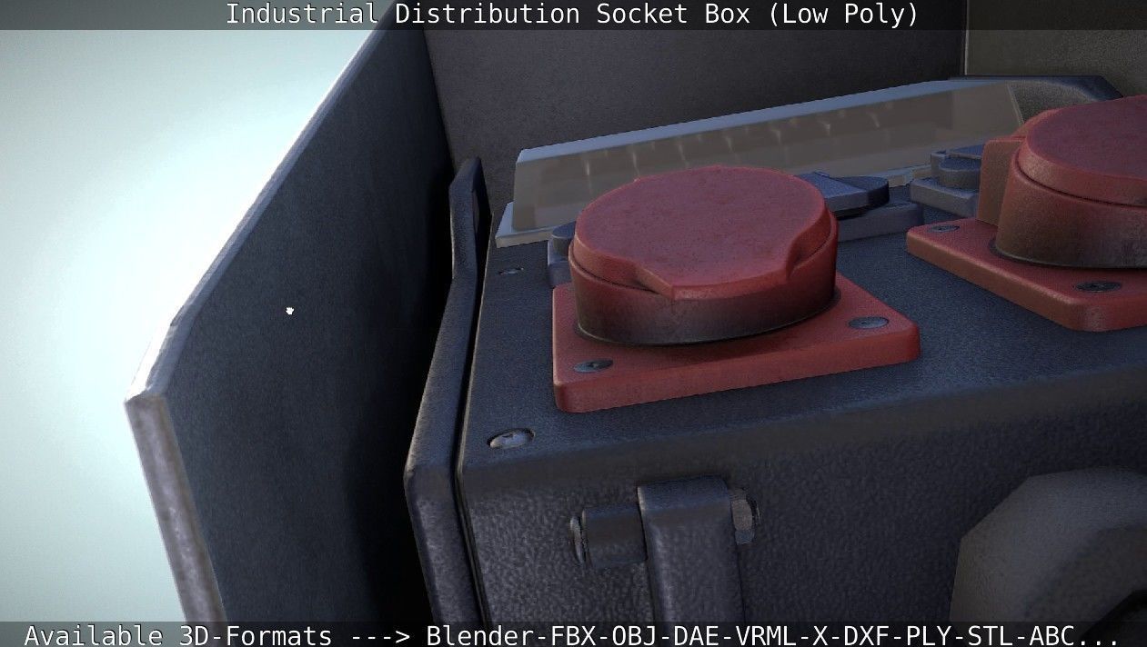 Industrial Distribution Socket Box  Low-poly 3D model_89