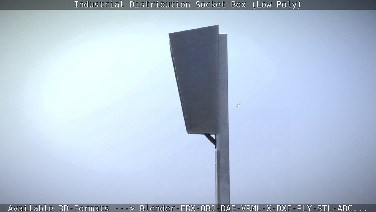 Industrial Distribution Socket Box  Low-poly 3D model_5