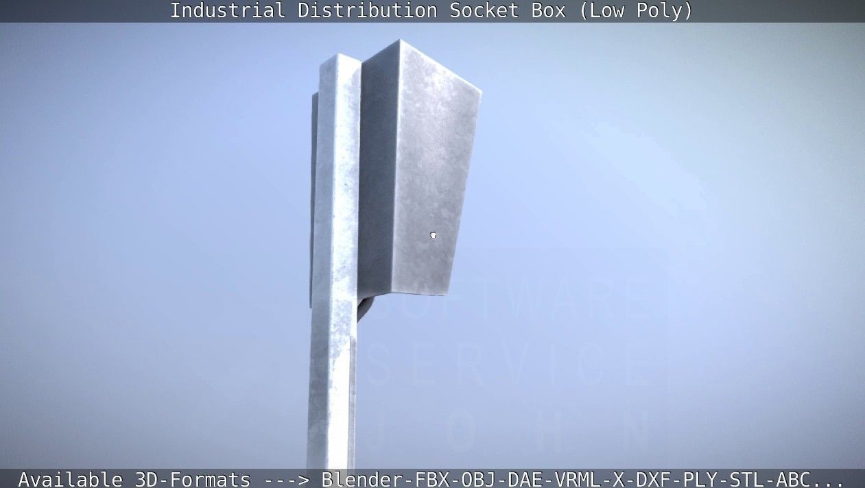 Industrial Distribution Socket Box  Low-poly 3D model_4