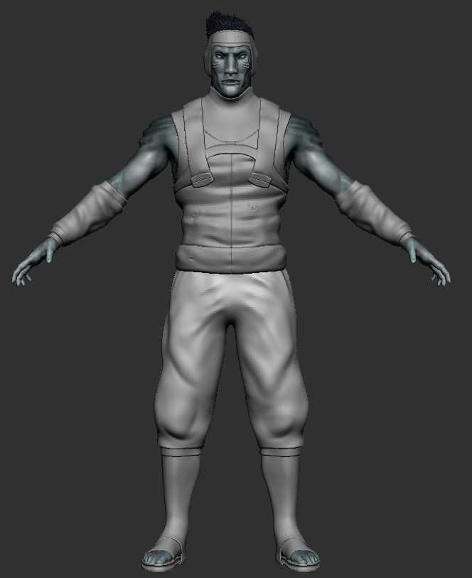 Kisame ninja character Low-poly 3D model_8
