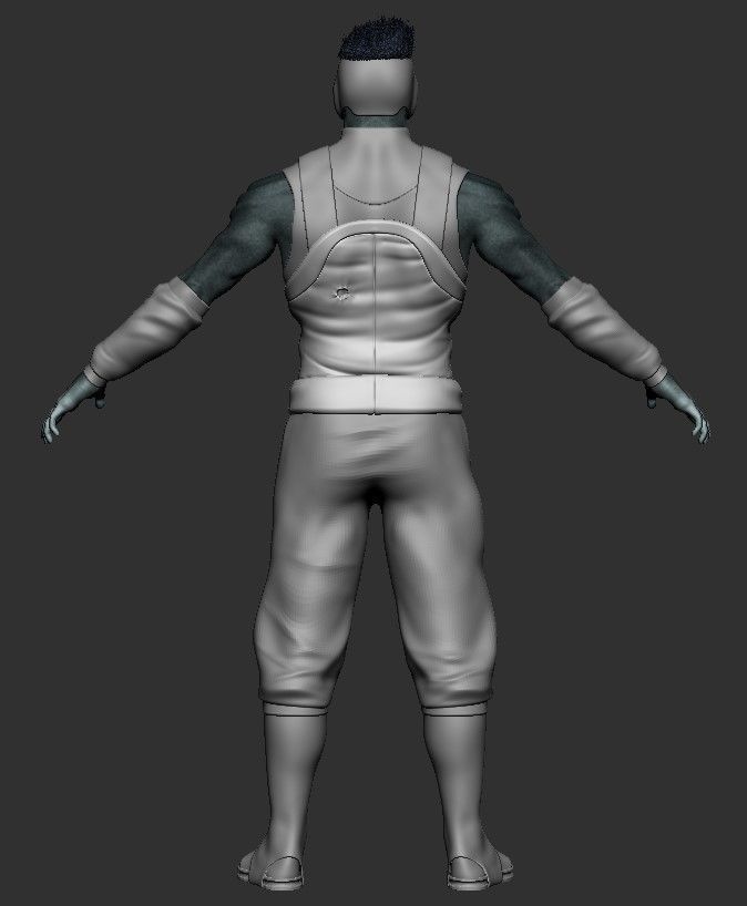 Kisame ninja character Low-poly 3D model_9