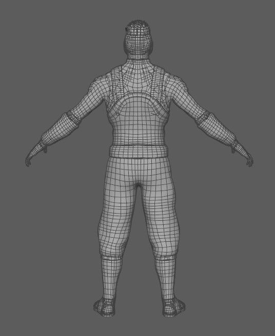 Kisame ninja character Low-poly 3D model_7