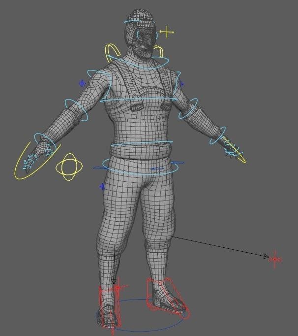 Kisame ninja character Low-poly 3D model_5