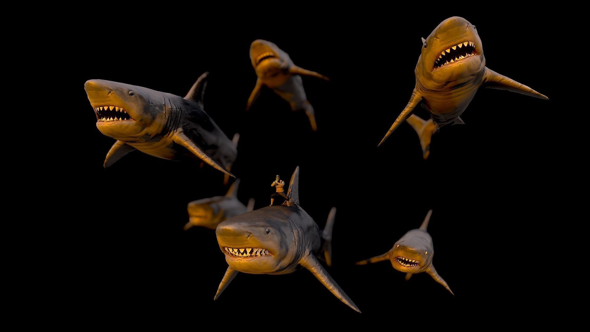 Kisame ninja character Low-poly 3D model_11