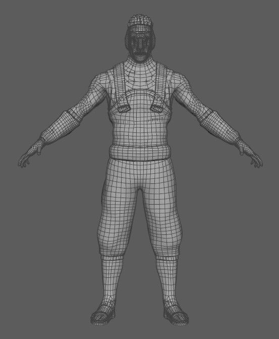 Kisame ninja character Low-poly 3D model_6