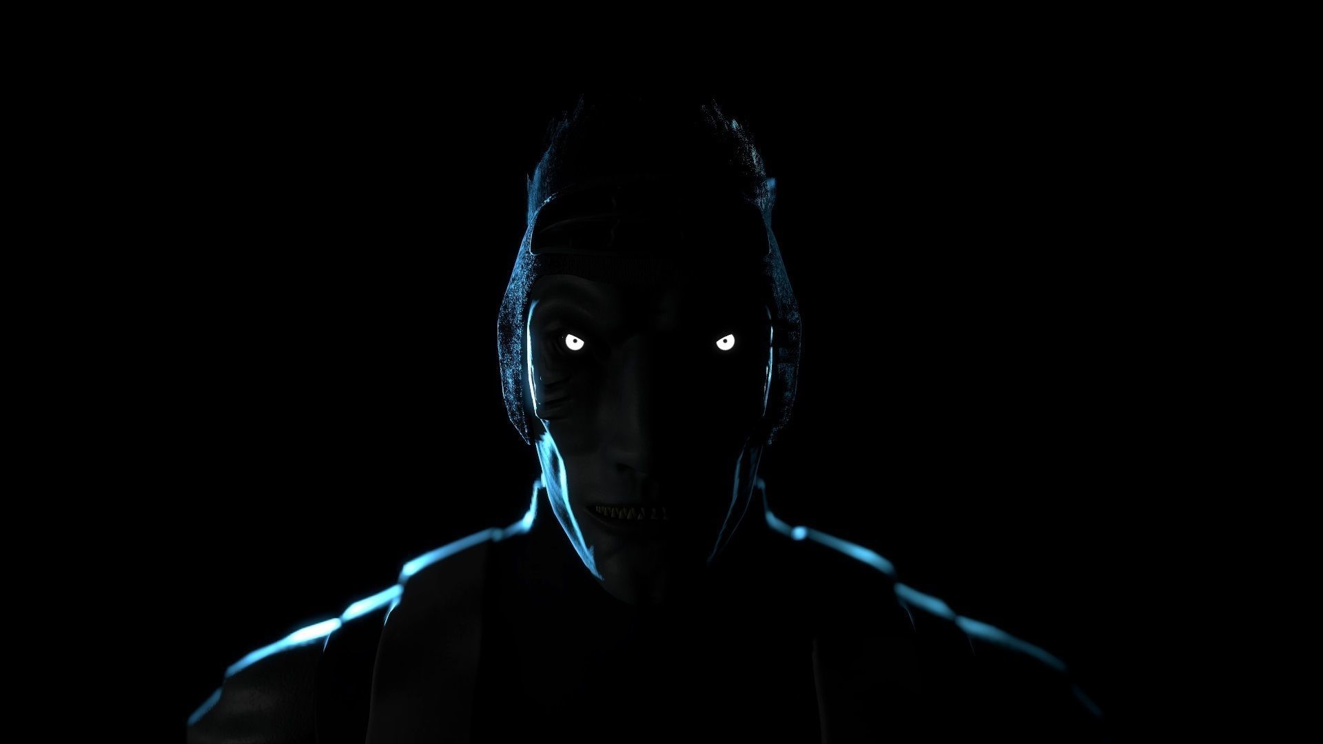 Kisame ninja character Low-poly 3D model_12