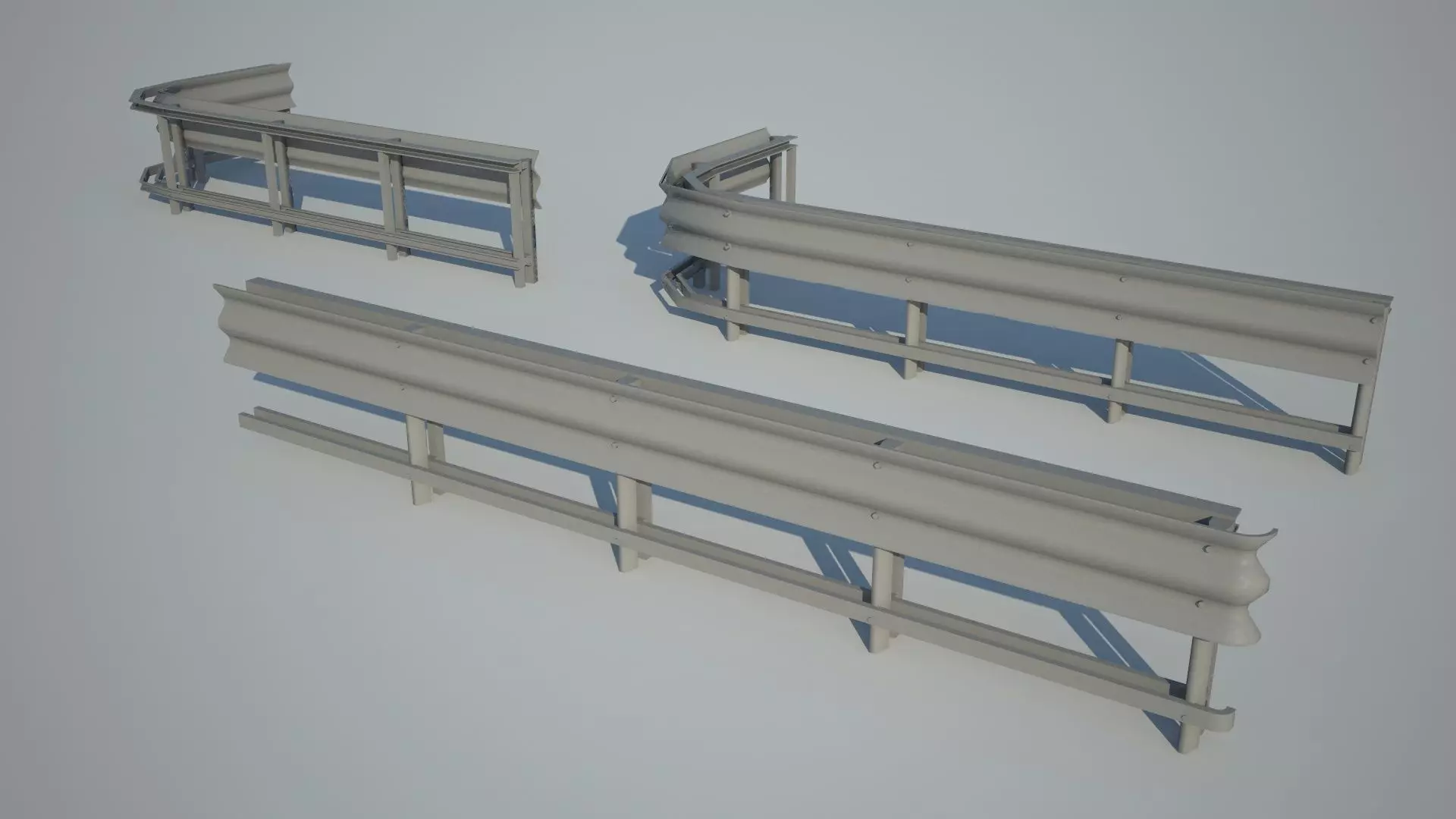Guardrail metal railing 3D model_0