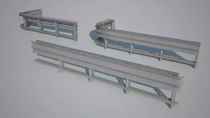 Guardrail metal railing 3D model