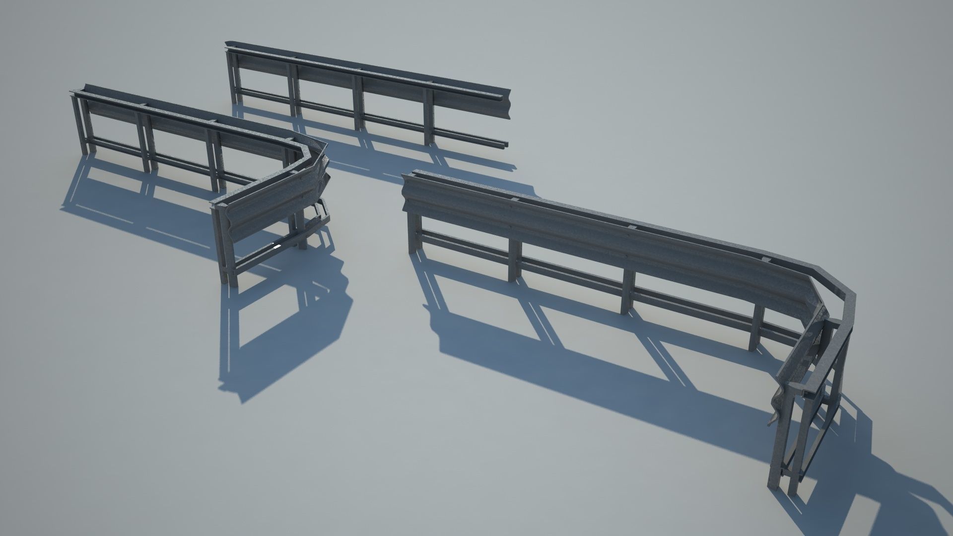 Guardrail metal railing 3D model_3