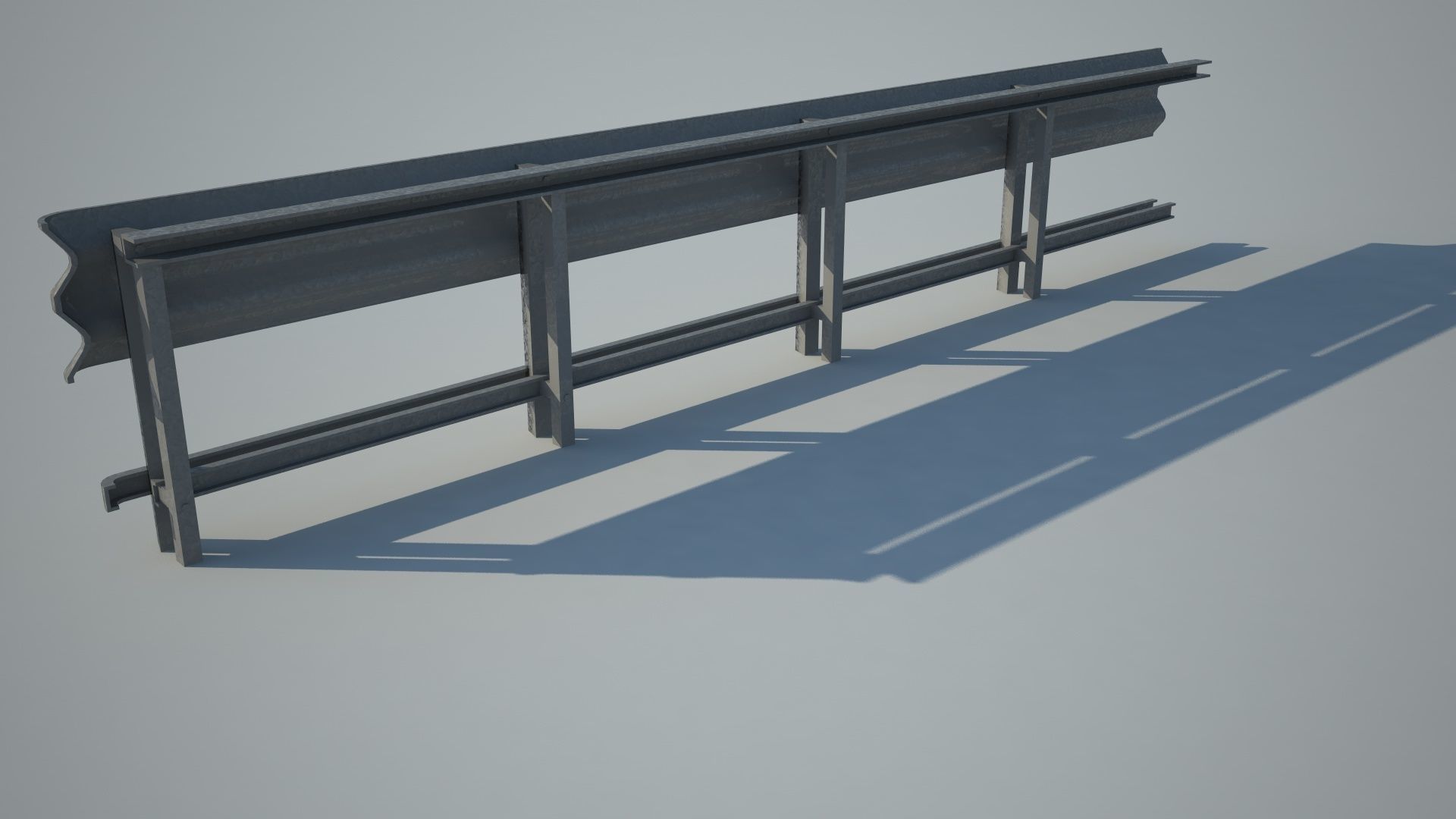 Guardrail metal railing 3D model_1