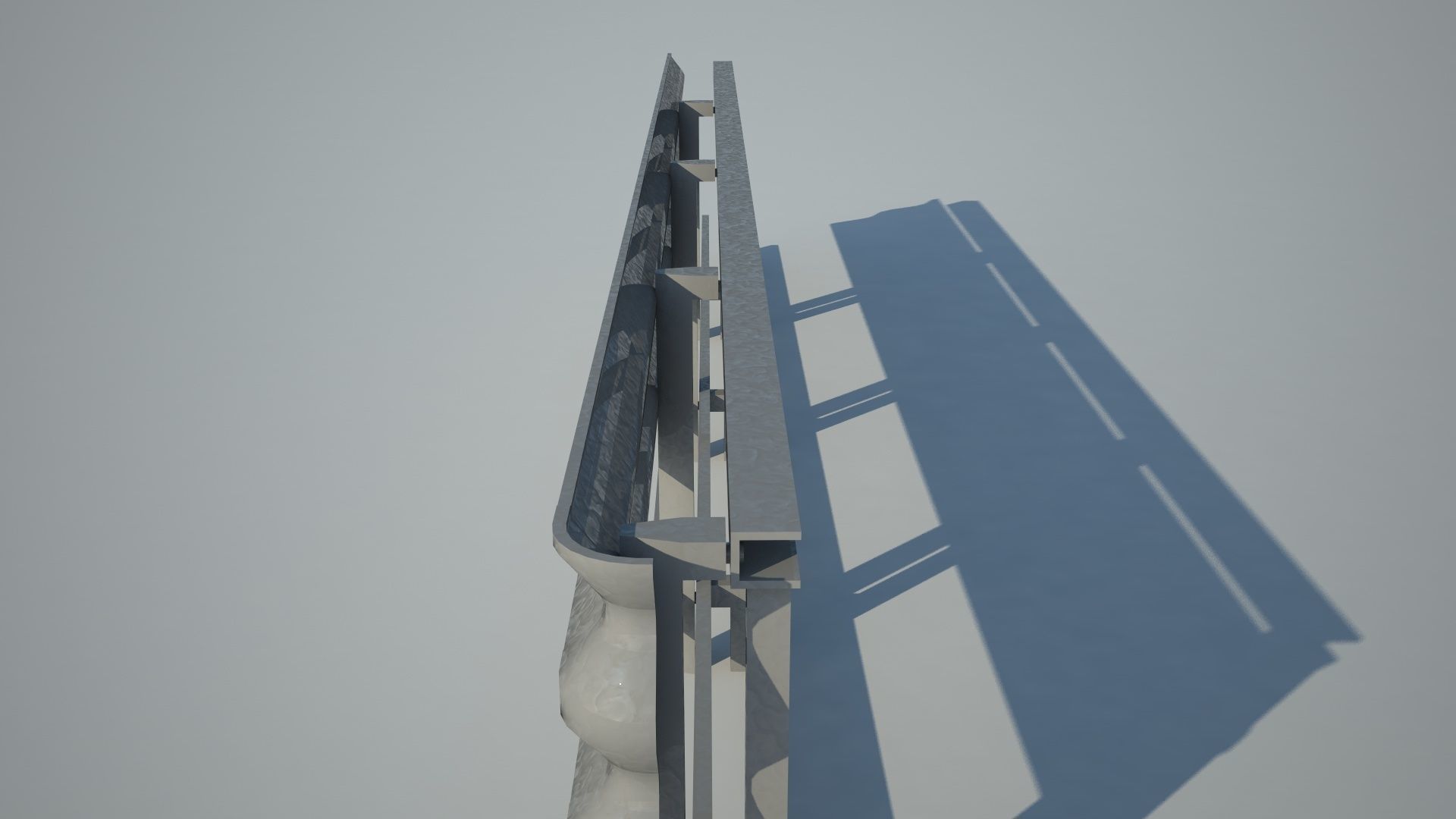 Guardrail metal railing 3D model_2