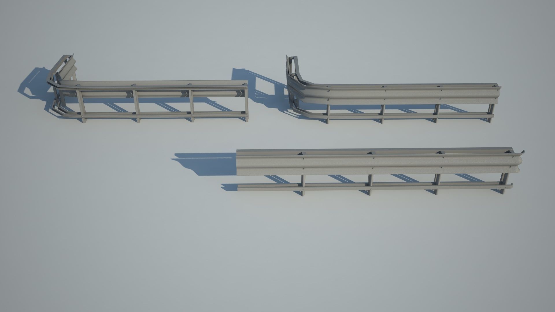 Guardrail metal railing 3D model_4