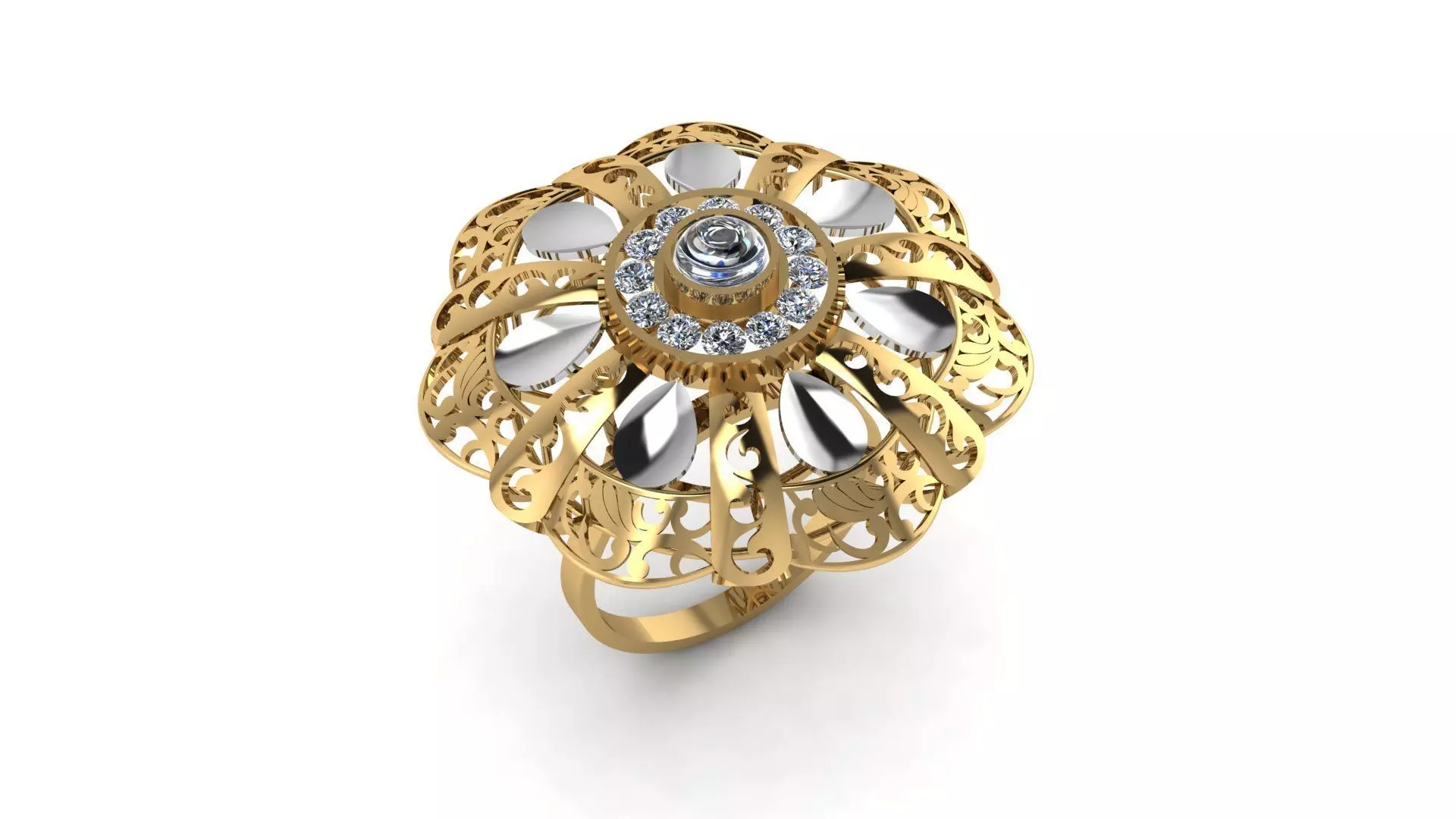 Gold Ring  3D print model_0