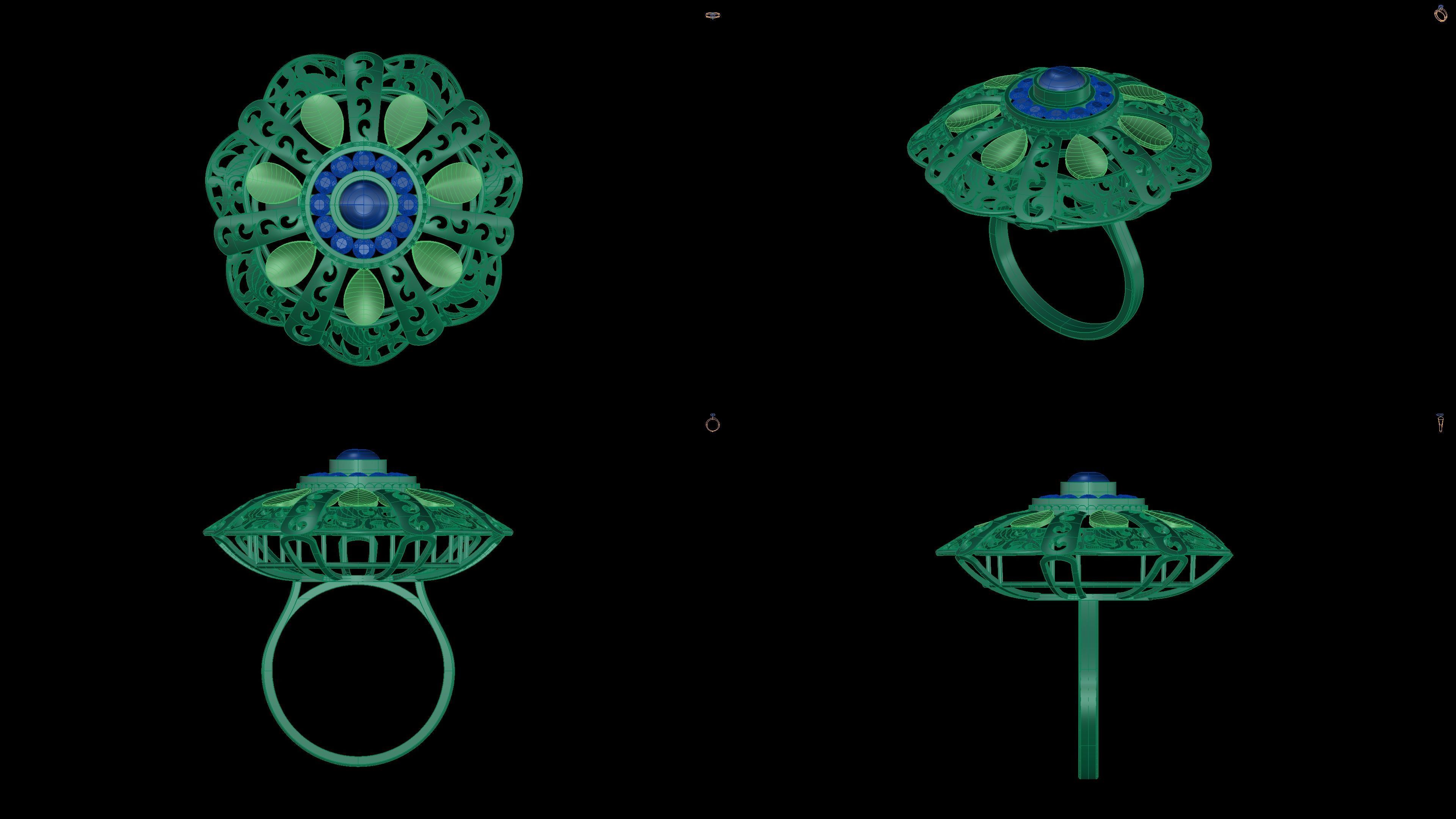 Gold Ring  3D print model_1