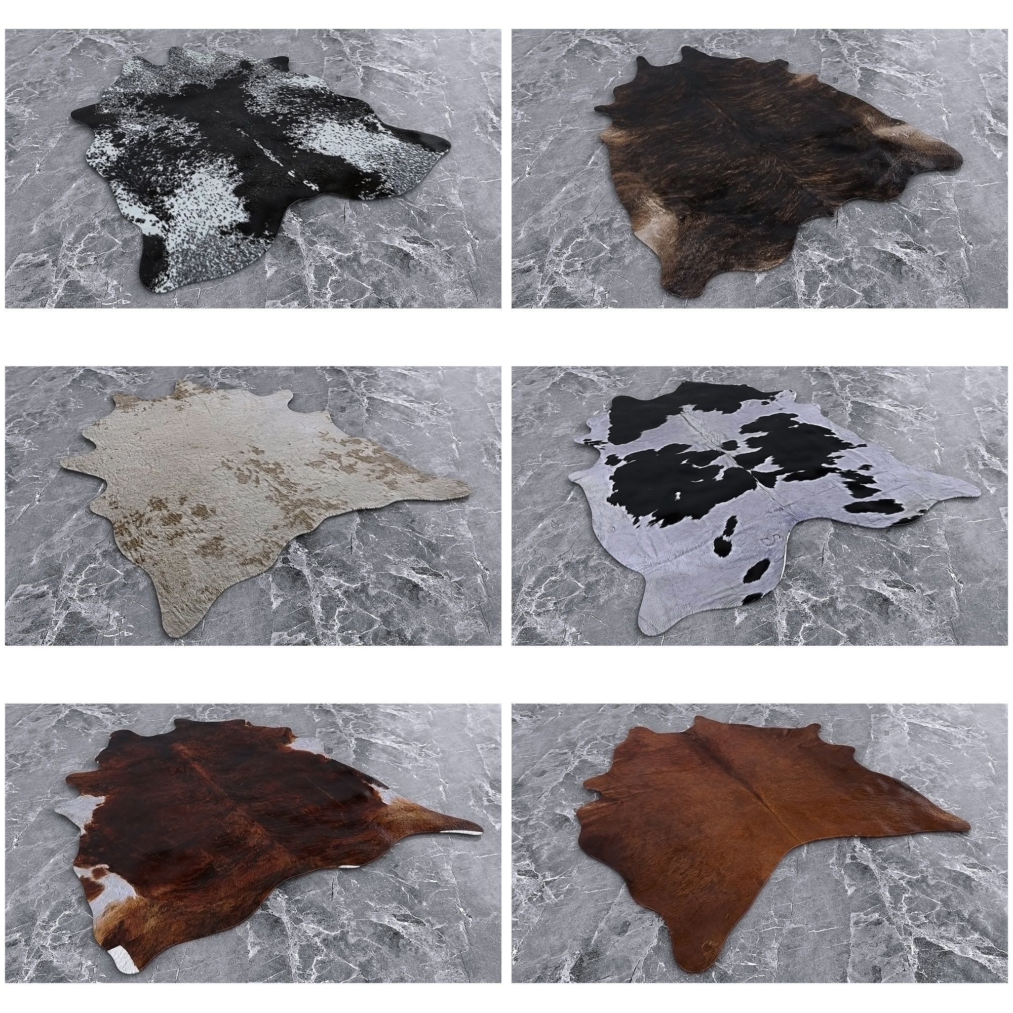 13 Animal Skin Carpets Low-poly 3D model_4