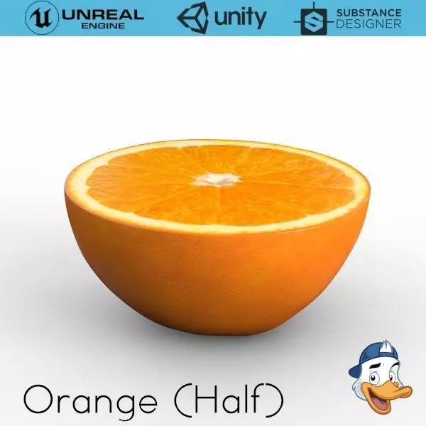 Orange Half 3D model_0