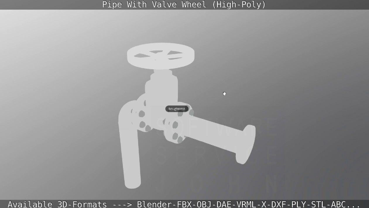 Pipe With Valve Wheel High-Poly 3D model_83