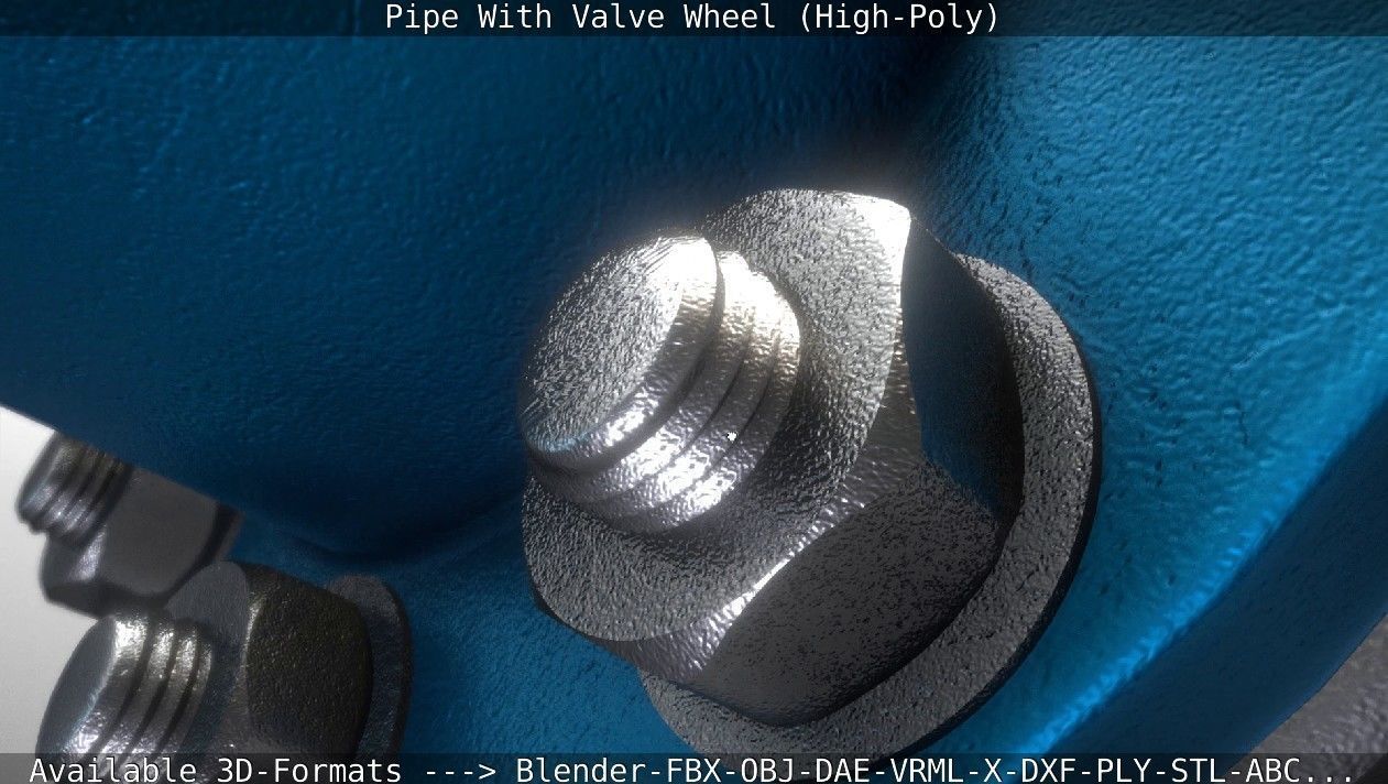 Pipe With Valve Wheel High-Poly 3D model_118
