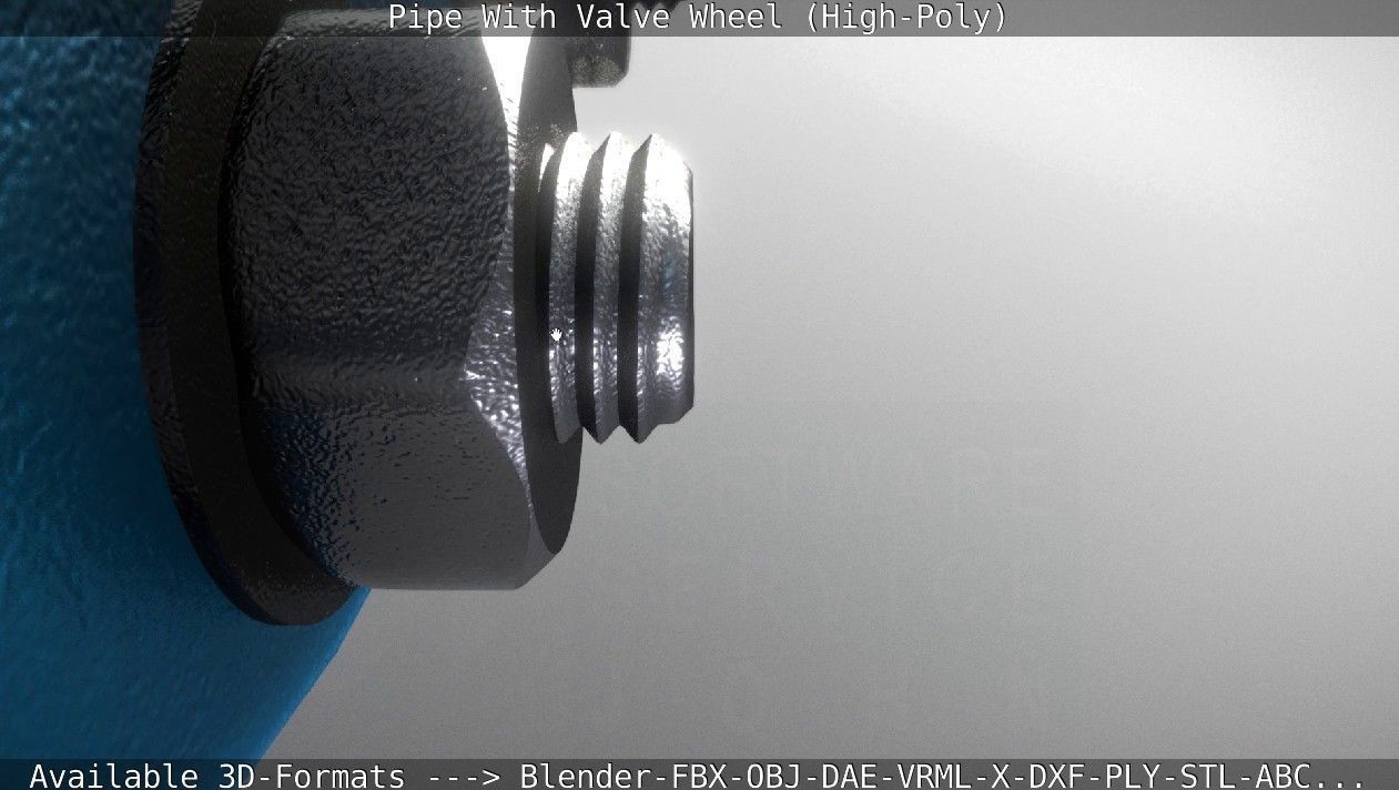 Pipe With Valve Wheel High-Poly 3D model_29