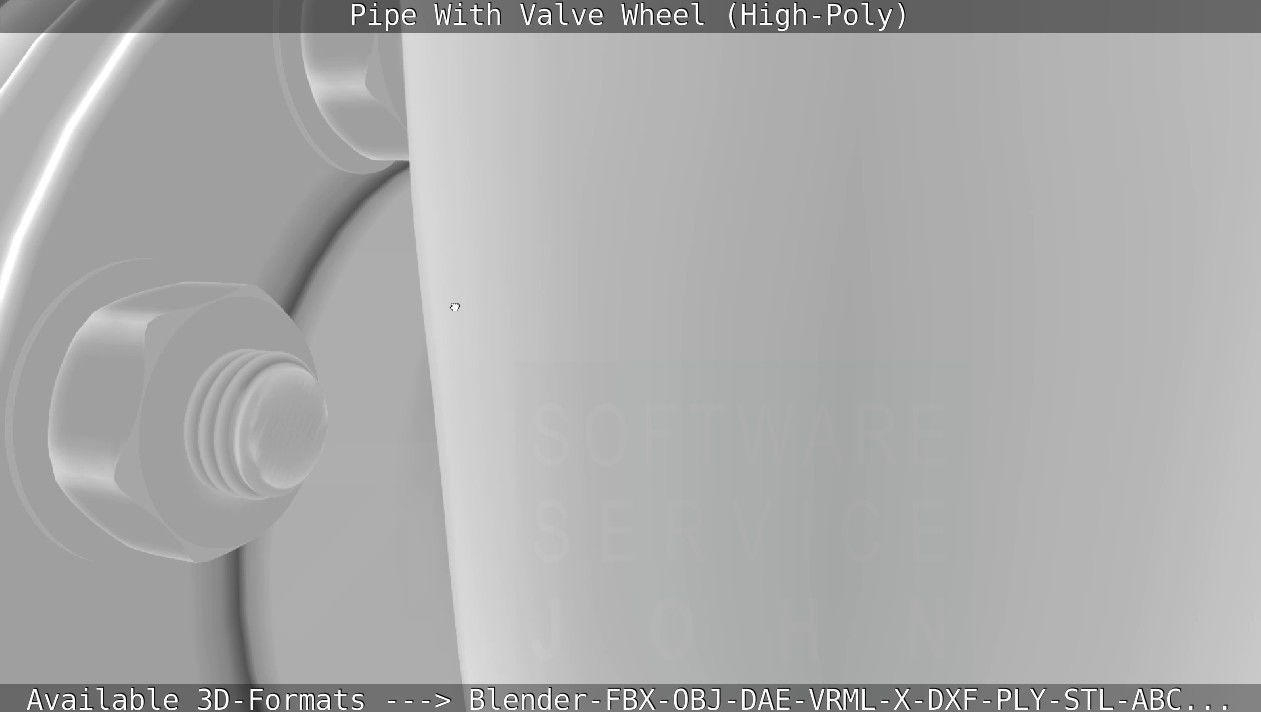 Pipe With Valve Wheel High-Poly 3D model_96
