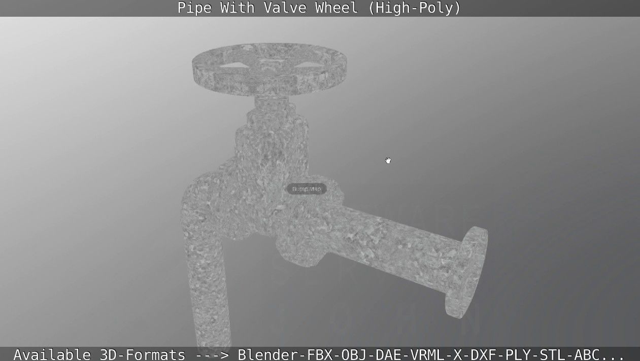 Pipe With Valve Wheel High-Poly 3D model_81