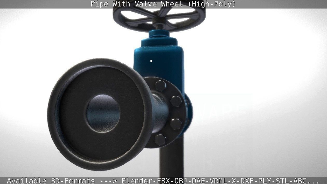Pipe With Valve Wheel High-Poly 3D model_39