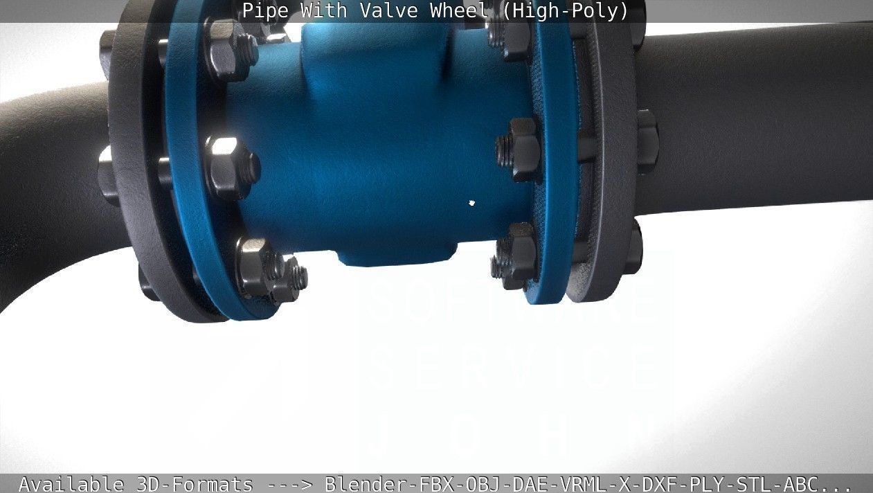 Pipe With Valve Wheel High-Poly 3D model_98