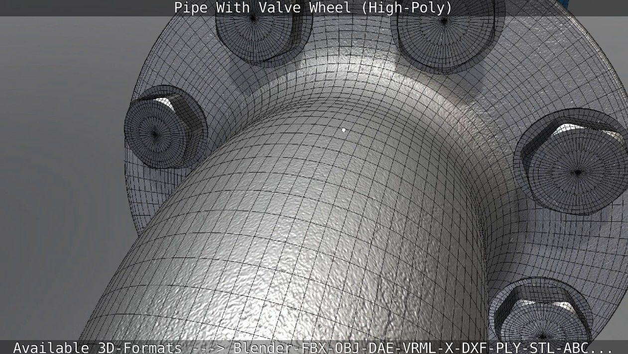 Pipe With Valve Wheel High-Poly 3D model_52