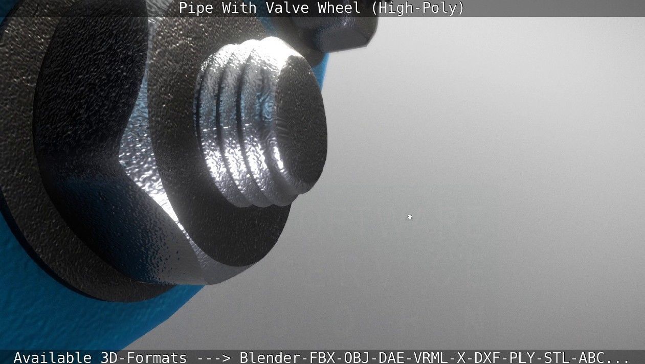 Pipe With Valve Wheel High-Poly 3D model_125