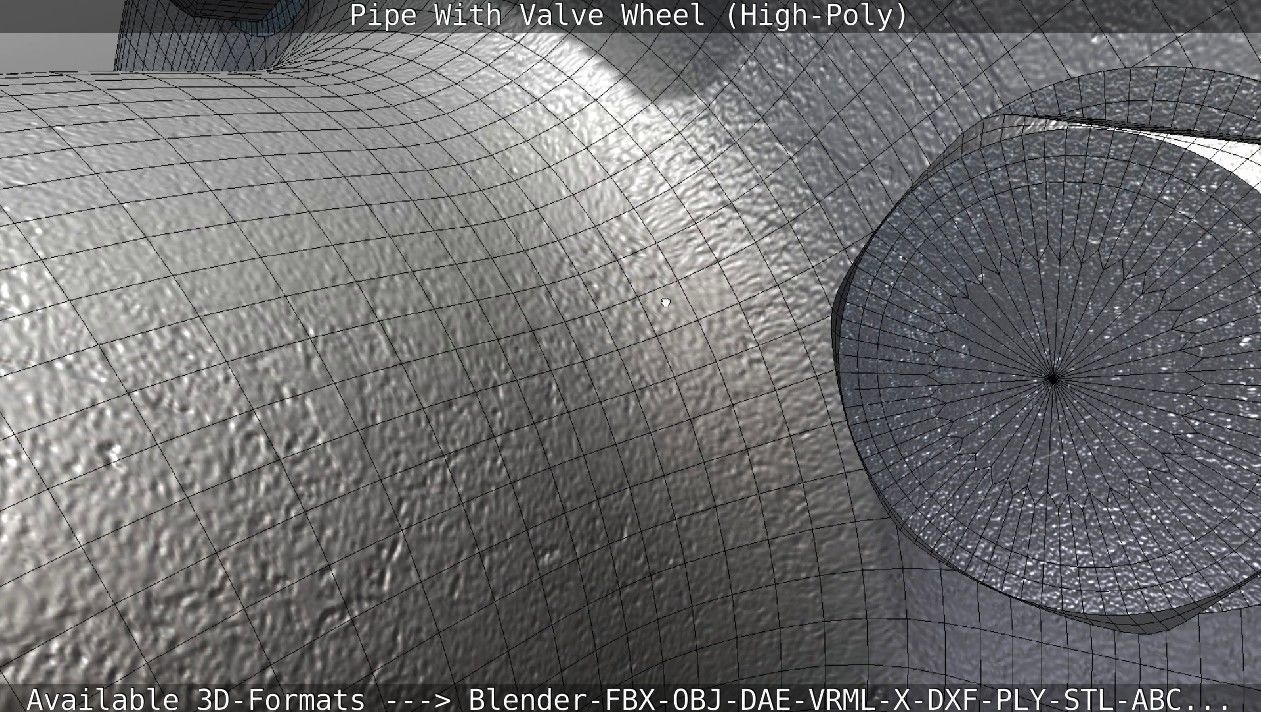 Pipe With Valve Wheel High-Poly 3D model_51