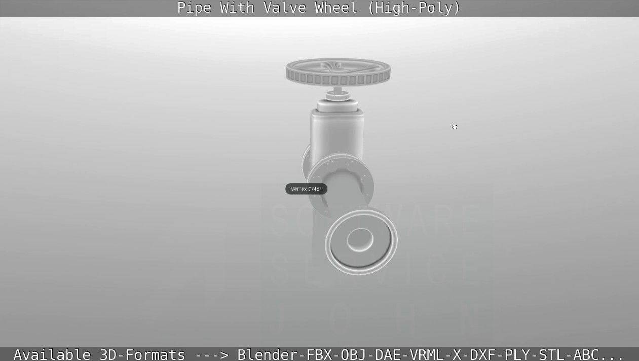 Pipe With Valve Wheel High-Poly 3D model_111