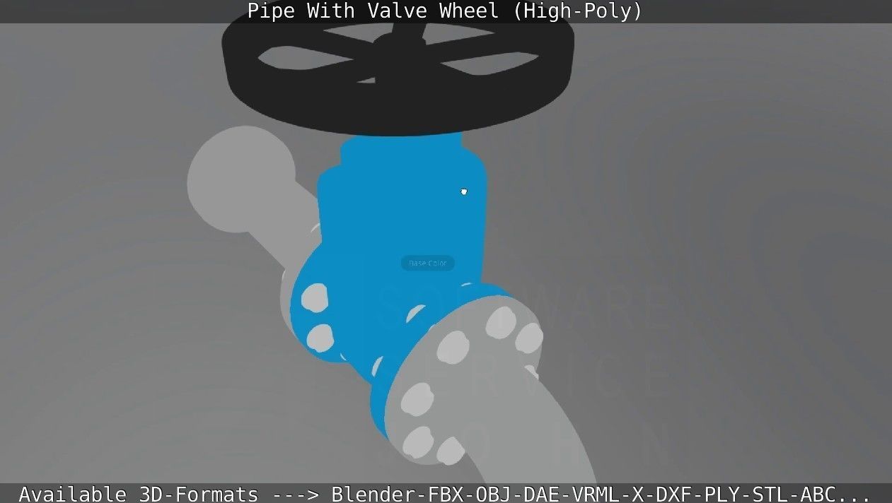 Pipe With Valve Wheel High-Poly 3D model_105