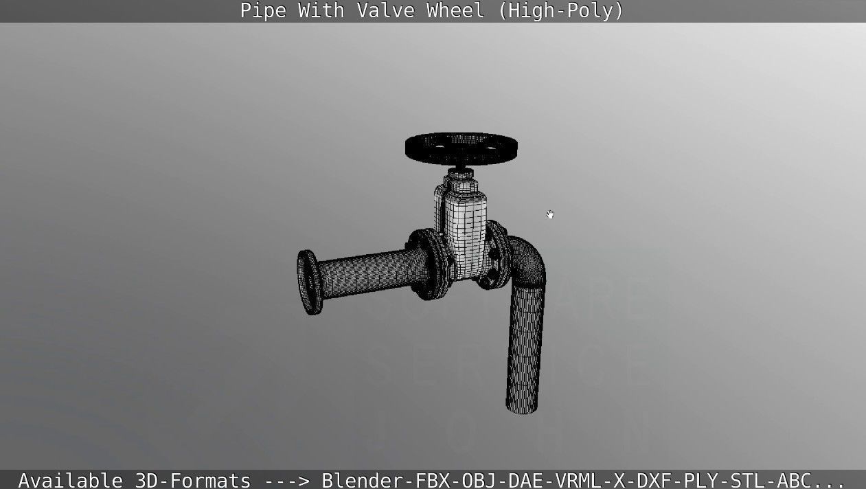 Pipe With Valve Wheel High-Poly 3D model_117